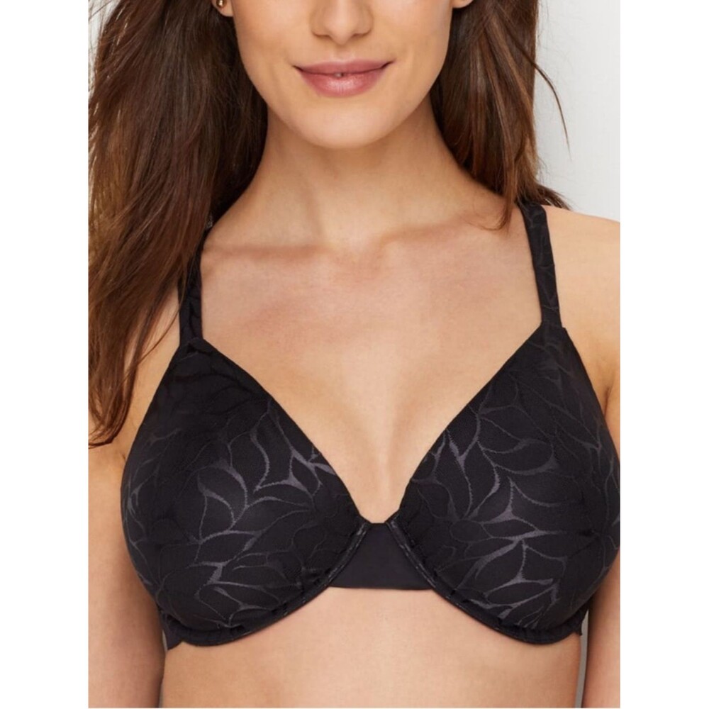 Bali Women's Black Lace Beauty Lift No Show Support Underwire Bra